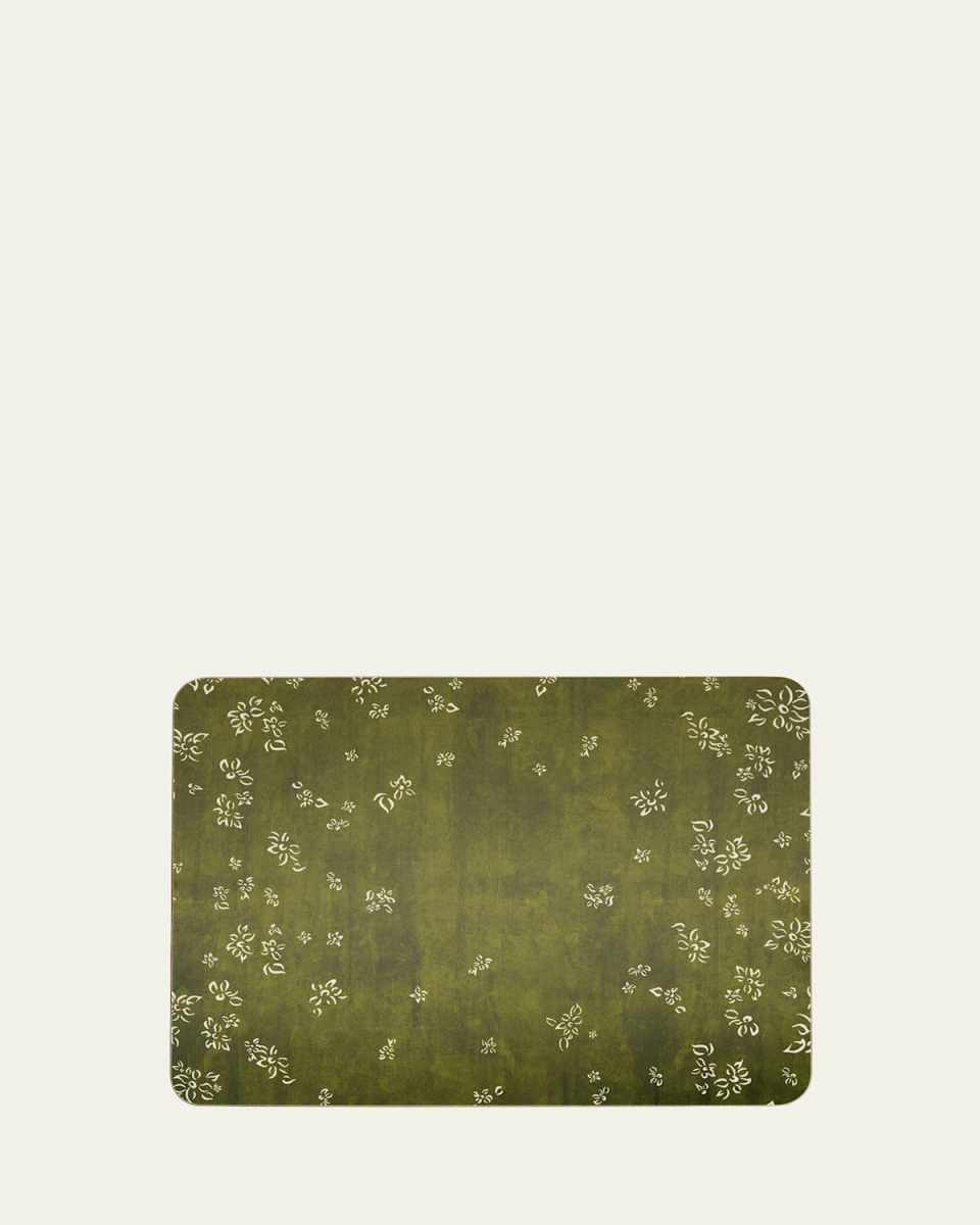 Falling Flowers Avocado Cork-Backed Placemat, 11.5" x 15"